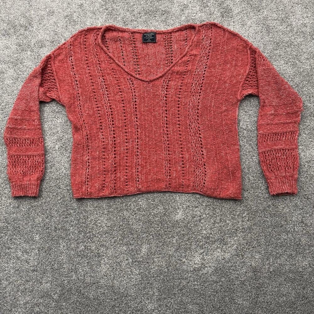 Vintage Y2K Abercrombie & Fitch Sweater Women Size XL Open Knit Boho Cottagecore